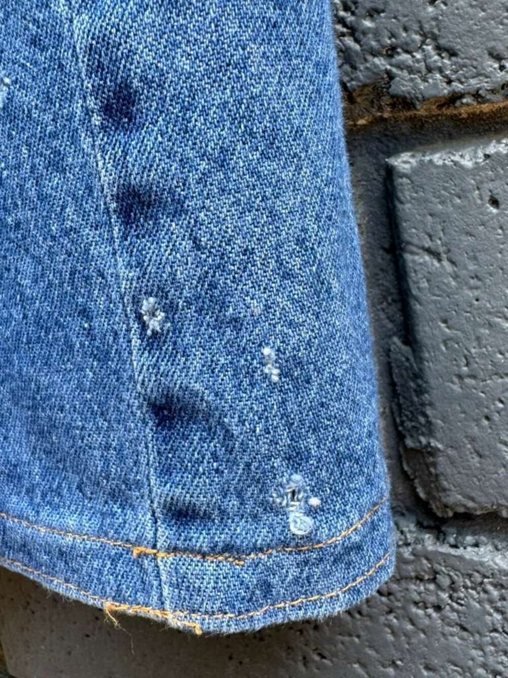 VTG 80s USA Made Nina Piccalino Denim Dress A line Studded Padded Shoulder Rodeo - Picture 13 of 16